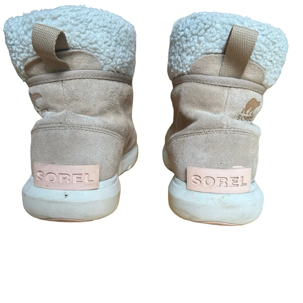 Sorel Explorer II Carnival Cozy Boots Beige Lace Up Ankle Winter Shoes sz 10